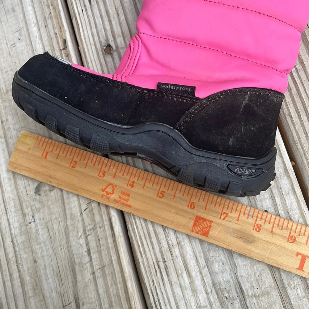 Khombu Girls Pink Waterproof Winter Snow Boots Insulated Youth Size 11M
